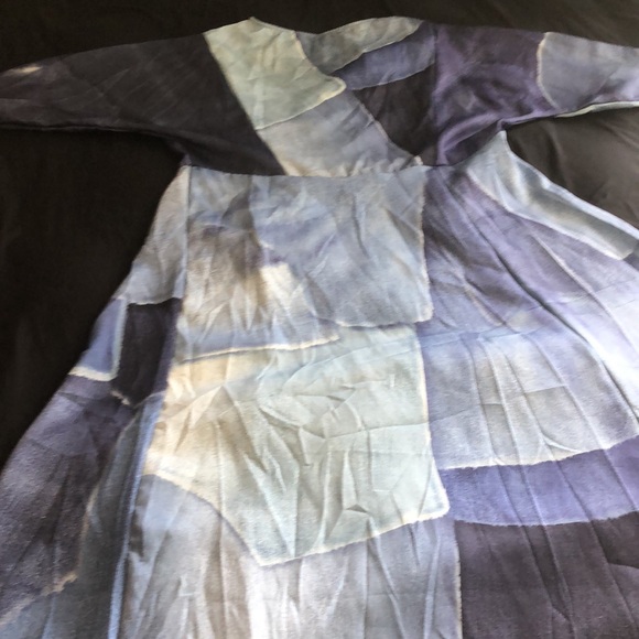 Beautiful patchwork, print denim wrap dress - Picture 4 of 12